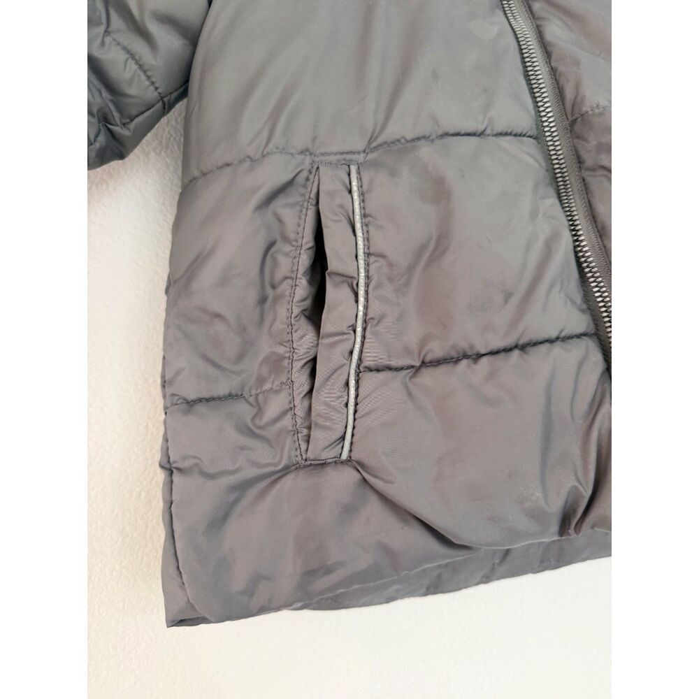 Wonder Nation Girls Winter Coat 3T Gray Hooded Puffer Jacket Fleece Lined - Picture 4 of 5
